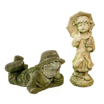 Lot 377 - A concrete figure of a boy.