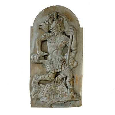 Lot 344 - A reconstituted stone plaque.