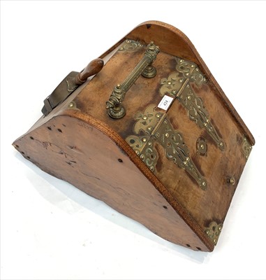 Lot 424 - A Victorian walnut brass bound coal box, with...