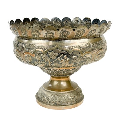 Lot 111 - An Indian white metal footed bowl.