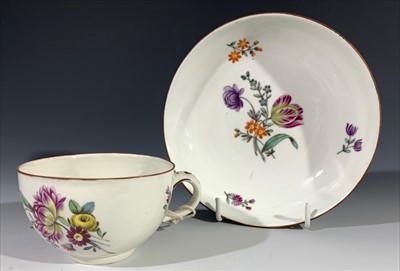 Lot 1462 - An 18th century Frankenthal teacup and saucer...