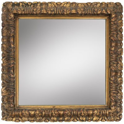 Lot 674 - A gilt gesso square wall mirror.