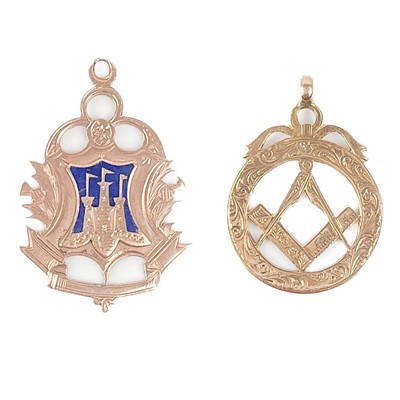 Lot 84 - Two 9ct rose gold fobs.