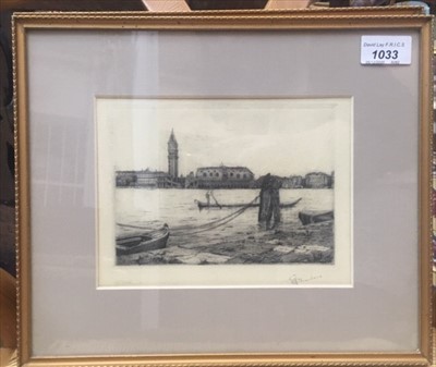 Lot 1033 - G. CHAMBERS Views of Lugano and Venice Etching...
