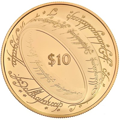 Lot 46 - Lord of the Rings New Zealand 22 ct gold $10 2003 proof coin "The Ring of Power"
