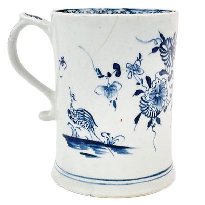 Lot 501 - Lowestoft porcelain tankard.