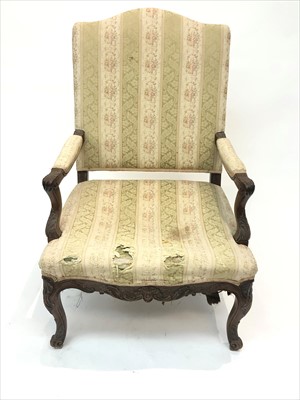 Lot 3312 - A 19th century upholstered carved walnut...