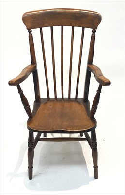 Lot 3316 - A 19th century elm and beech farmhouse windsor...