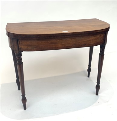 Lot 3317 - A 19th century mahogany fold-over card table,...