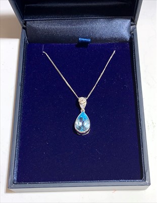 Lot 2460 - A contemporary18ct white gold pendant set a...