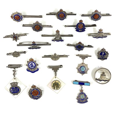 Lot 206 - Silver & silver plate Sweetheart Badges (x20)