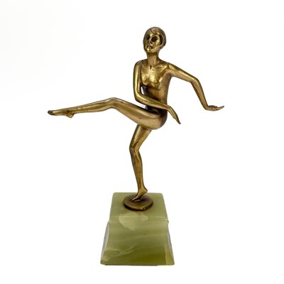 Lot 103 - Otto Hafenrichter, Austrian (19/20th C), An Art Deco gilt bronze figure.