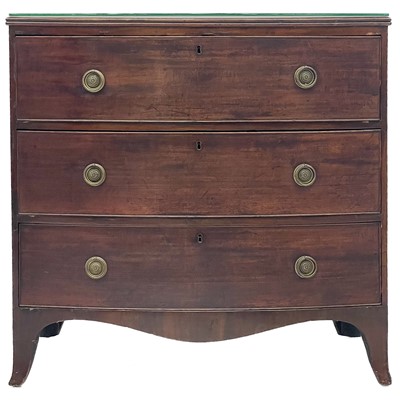 Lot 685 - A late George III mahogany bow front chest.