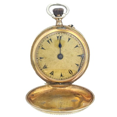 Lot 64a - A 9ct gold cased lady's wristwatch and an .800 silver Turkish market full hunter fob watch.