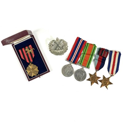 Lot 222 - World War 2 medal group & cased Belgium medal etc
