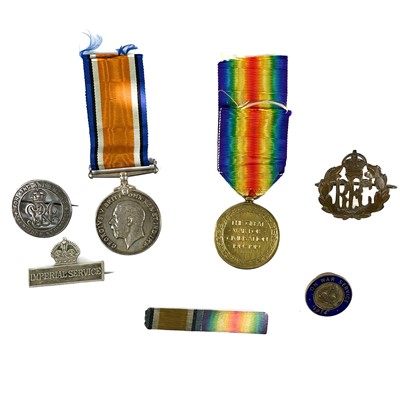 Lot 237 - World War RAF pair and badges