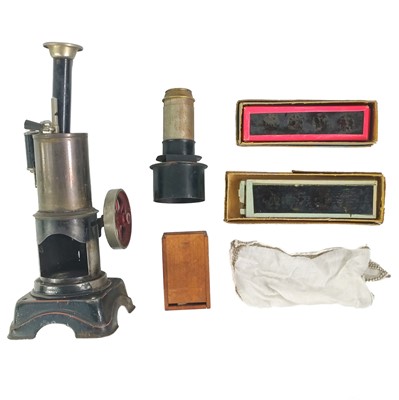 Lot 734 - Bing stationary Engine plus Magic Lantern items