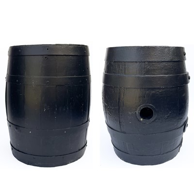 Lot 347 - Two black painted barrels.
