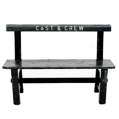 Lot 350 - A painted wood bench.