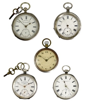 Lot 61 - Five pocket watches for spares or repairs.
