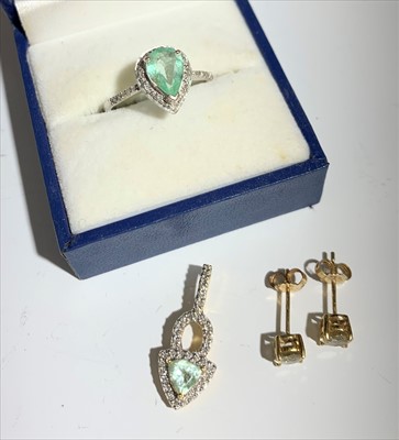 Lot 2502 - A tourmaline and diamond ring in 9 ct gold, a...