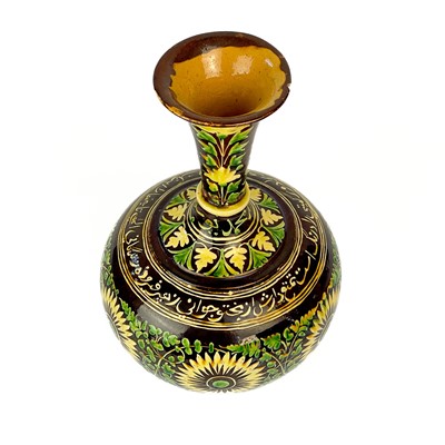 Lot 184 - An Islamic pottery vase, probably Bombay School of Arts, late 19th century.