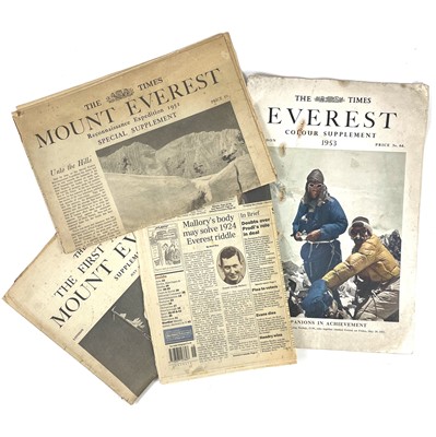 Lot 947 - 1953 Conquering of Mount Everest paper ephemera (x4)