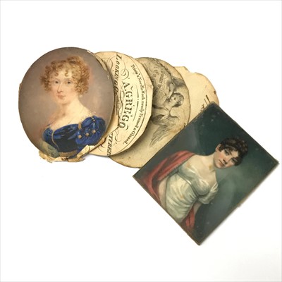 Lot 2699 - A fine portrait miniature of a young lady in...