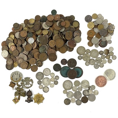 Lot 90 - GB & world coins and military badges