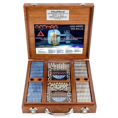 Lot 774 - Geomag "Plastwood 1450 Collection" Serial No. 0214 wooden boxed set