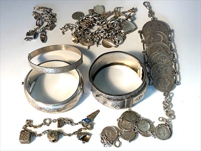 Lot 2656 - Various silver bracelets