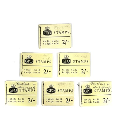Lot 331 - GB 1960s 2/- stamp booklets lemon covers phospher x 6