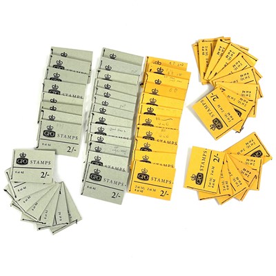 Lot 332 - GB 1965-70 2/- stamp booklets orange-yellow / grey covers x 55
