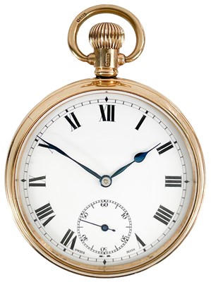 Lot 14 - A 9ct rose gold cased crown wind lever escapement pocket watch.