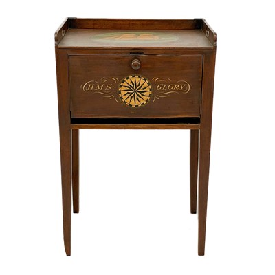 Lot 727 - A Victorian mahogany tray top bedside cupboard.