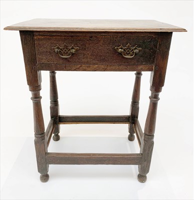 Lot 3345 - A George III oak side table, with a single...