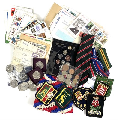 Lot 96 - Coins, Bowling Badges and Stamp Covers / Mint Stamps