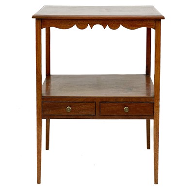 Lot 677 - A 19th century mahogany two tier side table.