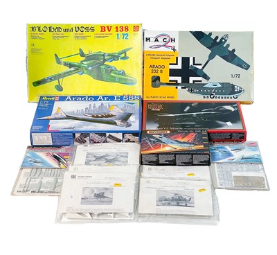 Lot 799 - Un-made model kits 1:72 x 12 all WWII German Aircraft