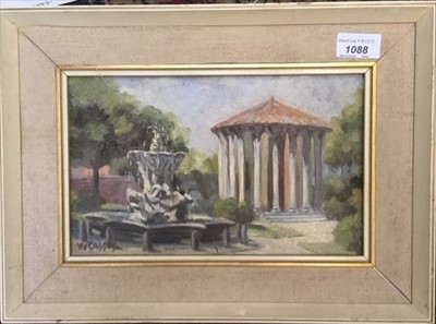 Lot 1088 - Violet N. GARROD Temple of Vesta, Rome Oil on...