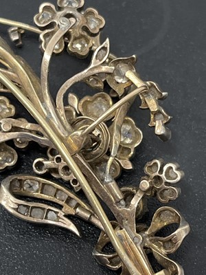 Lot 90 - An impressive Victorian silver and gold diamond foliate spray 'en tremblant' brooch.