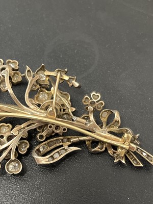 Lot 90 - An impressive Victorian silver and gold diamond foliate spray 'en tremblant' brooch.