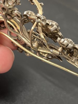 Lot 90 - An impressive Victorian silver and gold diamond foliate spray 'en tremblant' brooch.