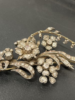 Lot 90 - An impressive Victorian silver and gold diamond foliate spray 'en tremblant' brooch.