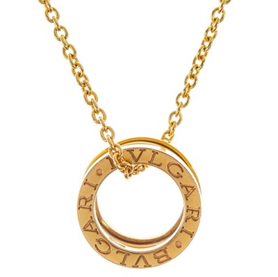 Lot 585 - BVLGARI - An 18ct rose gold B.ZERO1 pendant necklace.