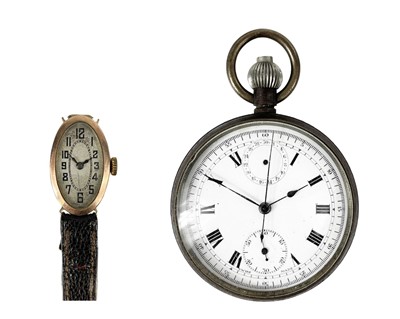 Lot 49 - A G.P.O. General Post Office gun metal case chronograph pocket watch.