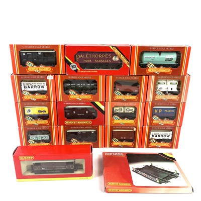 Lot 570 - Hornby boxed 00 gauge wagons (x16) and boxed level crossing