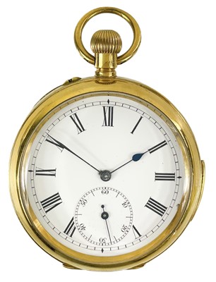 Lot 25 - A gold-plated quarter repeating crown wind pocket watch.
