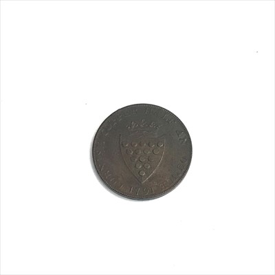 Lot 560N - Cornish half pence token 1791. Druid head...