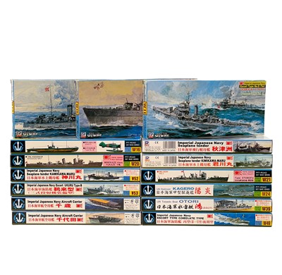 Lot 835 - Boxed un-made plastic model kits / Sky Wave 1/700 scale Japanese Navy x15